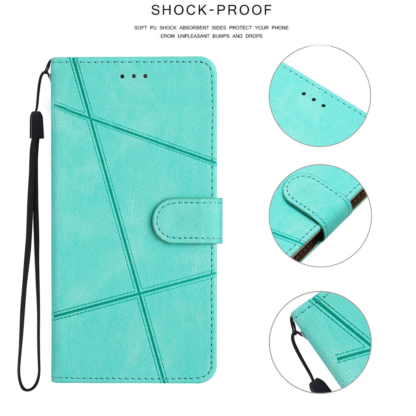 For Samsung Galaxy S24 Case PU Leather Wallet Imprinted Phone Cover - Green
