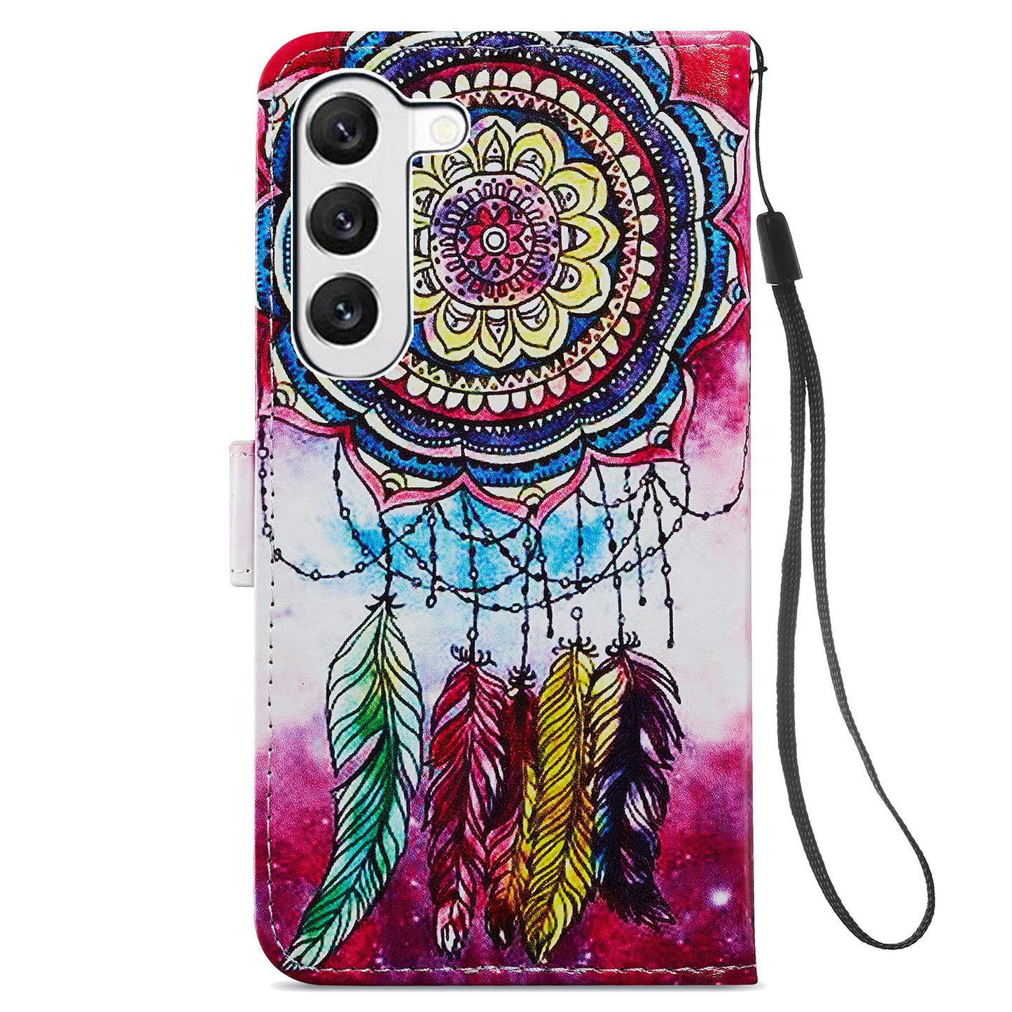 For Samsung Galaxy S24 Case Pattern Printing PU Leather Stand Phone Cover - Dream Catcher