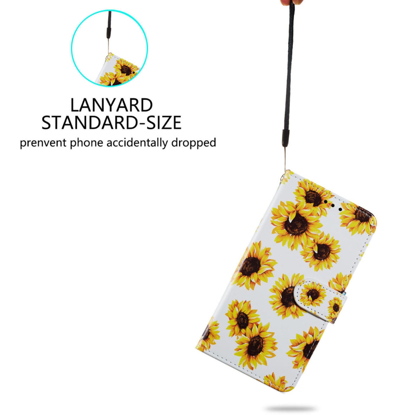 For Samsung Galaxy S24 Case Pattern Printing PU Leather Stand Phone Cover - Sunflower