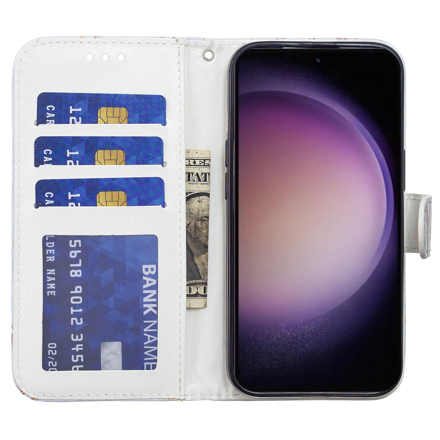 For Samsung Galaxy S24+ Case Pattern Printing PU Leather Wallet Phone Cover - Blue Butterfly
