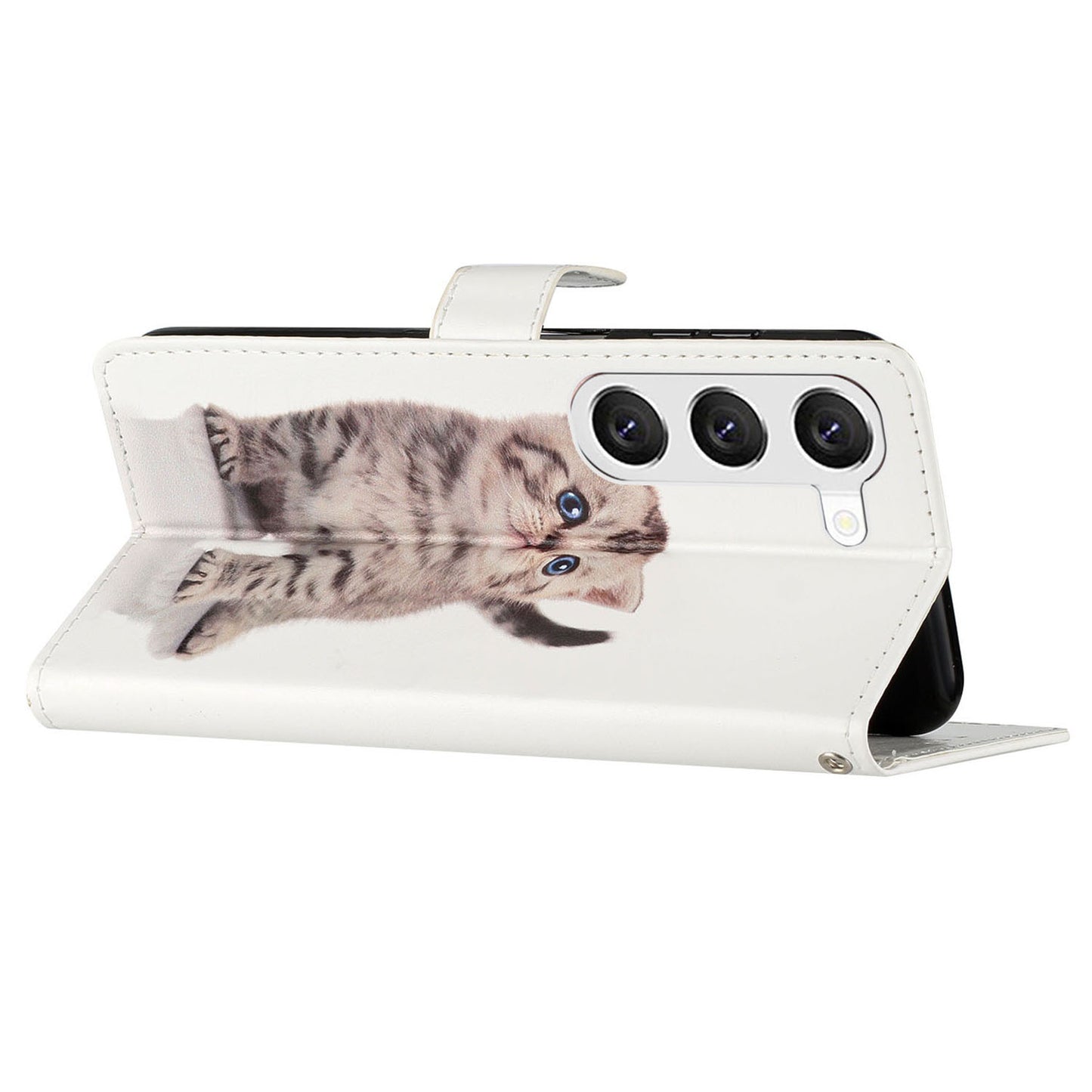 For Samsung Galaxy S24+ Case Pattern Printing PU Leather Wallet Phone Cover - Cute Cat