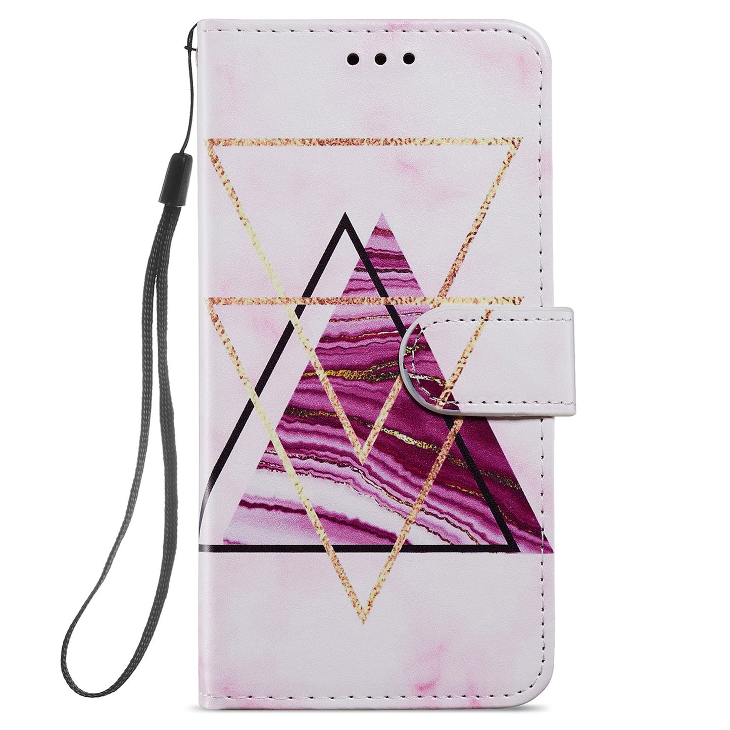 For Samsung Galaxy S24+ Case Pattern Printing PU Leather Wallet Phone Cover - Tri-color Marble