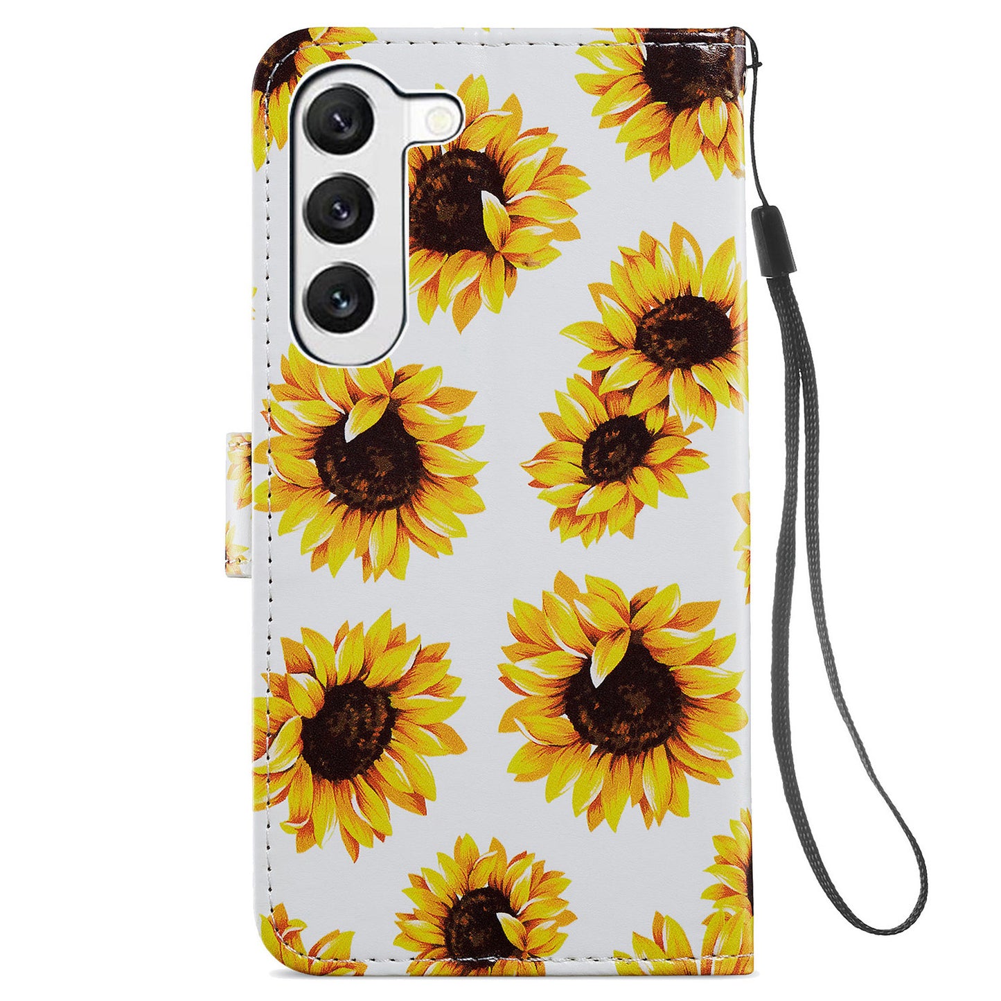 For Samsung Galaxy S24+ Case Pattern Printing PU Leather Wallet Phone Cover - Sunflower