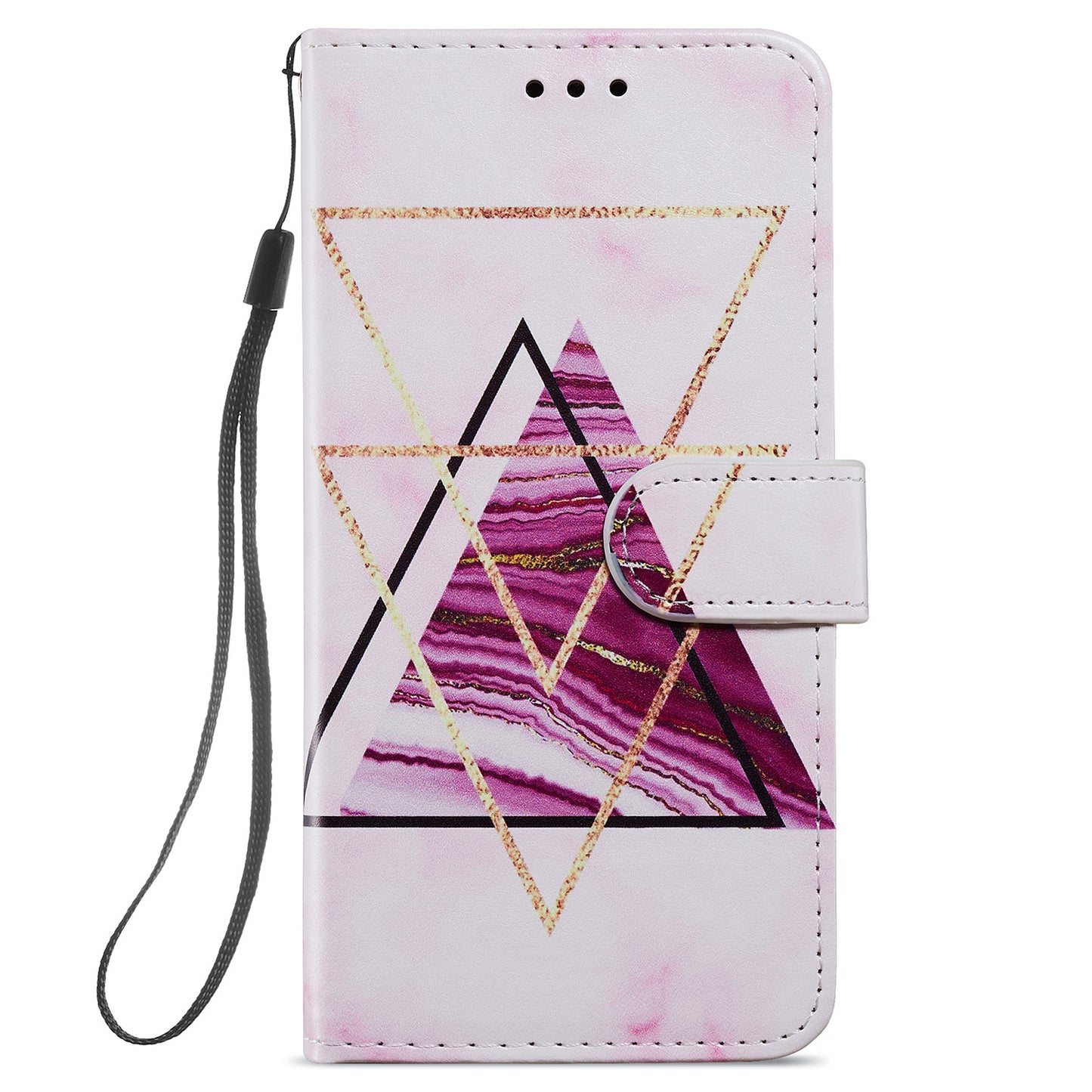 For Samsung Galaxy S24 Ultra Case PU Leather Flip Pattern Printing Phone Cover - Tri-color Marble