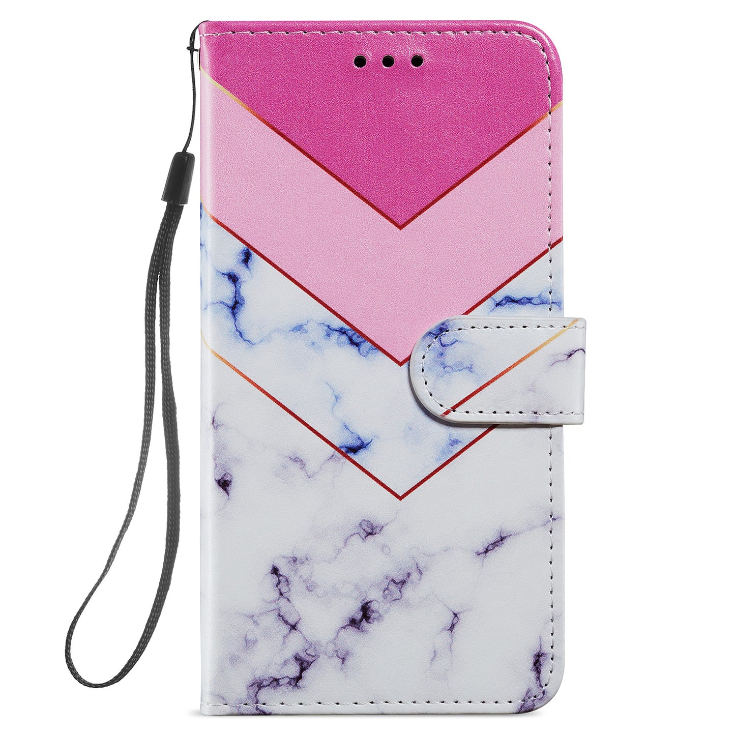 For Samsung Galaxy S24 Ultra Case PU Leather Flip Pattern Printing Phone Cover - Smoke Marble