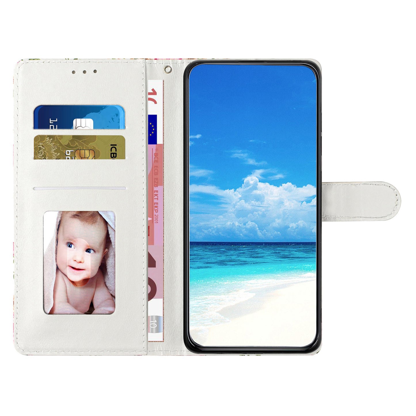 For Samsung Galaxy S24 Ultra Case PU Leather Wallet 3D Pattern Phone Cover - Tape