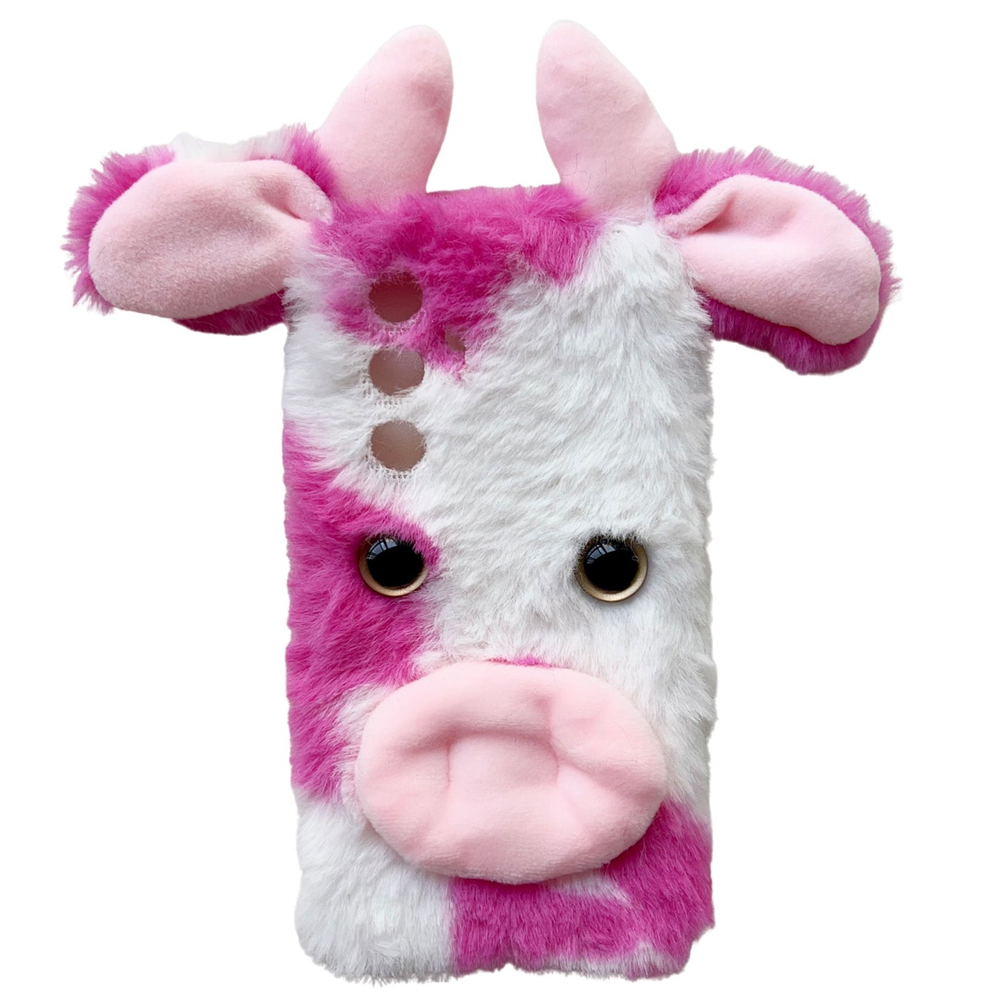 For Samsung Galaxy S24 Case Cute Stylish Cows Ear Furry Soft TPU Case - Rose
