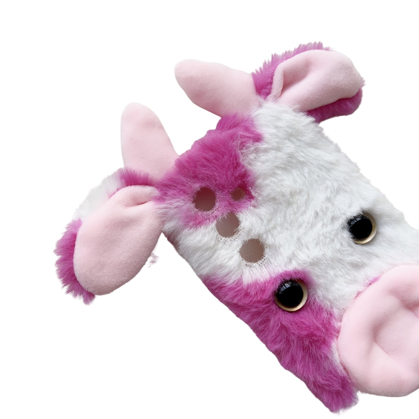 For Samsung Galaxy S24 Case Cute Stylish Cows Ear Furry Soft TPU Case - Rose