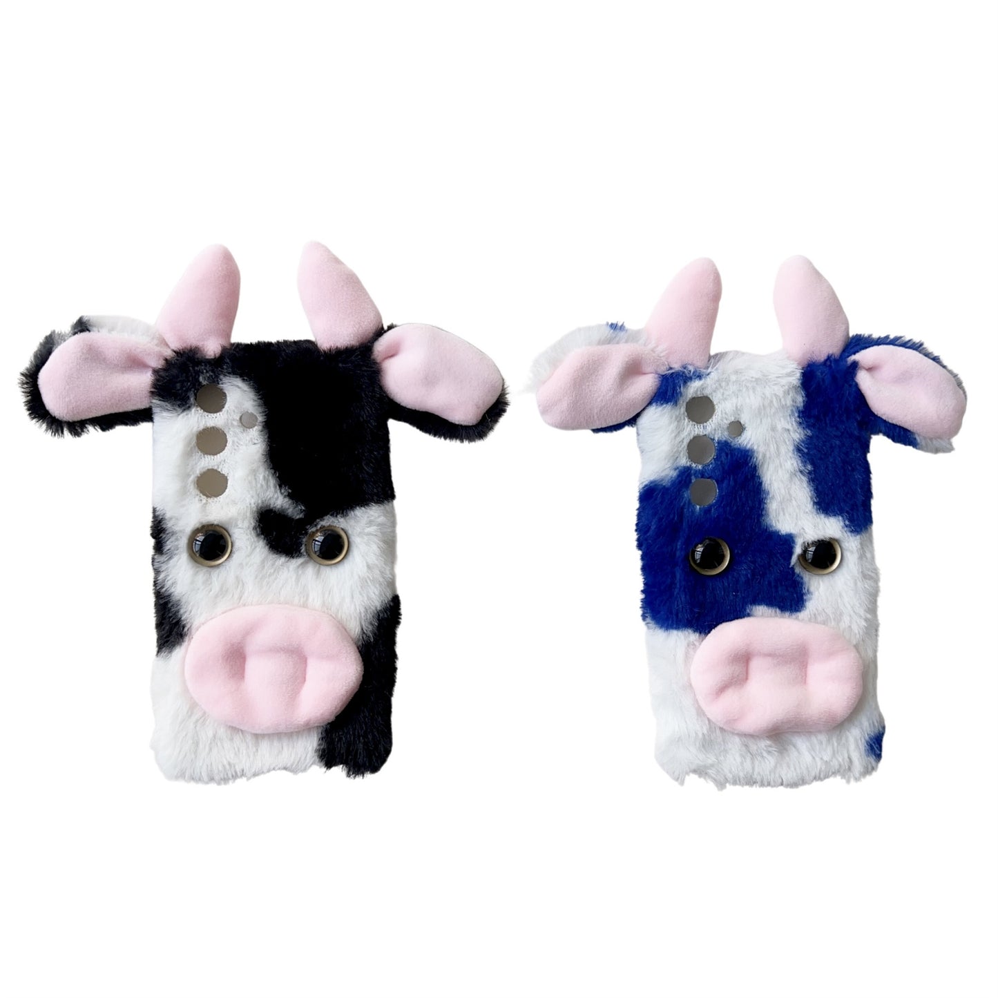 For Samsung Galaxy S24 Case Cute Stylish Cows Ear Furry Soft TPU Case - Blue