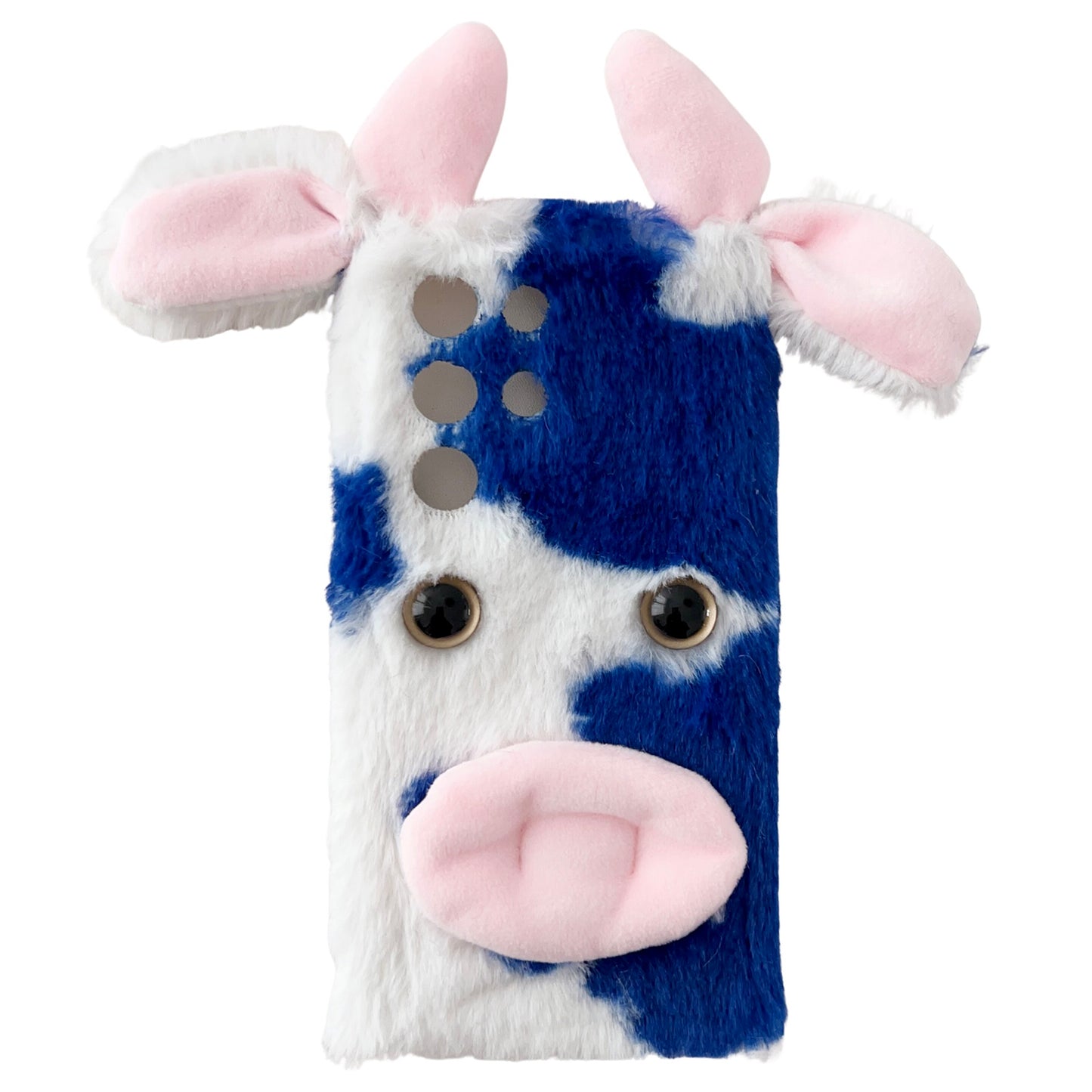 For Samsung Galaxy S24 Ultra Slim Case Fluffy Cows Ear Soft TPU Phone Case - Blue
