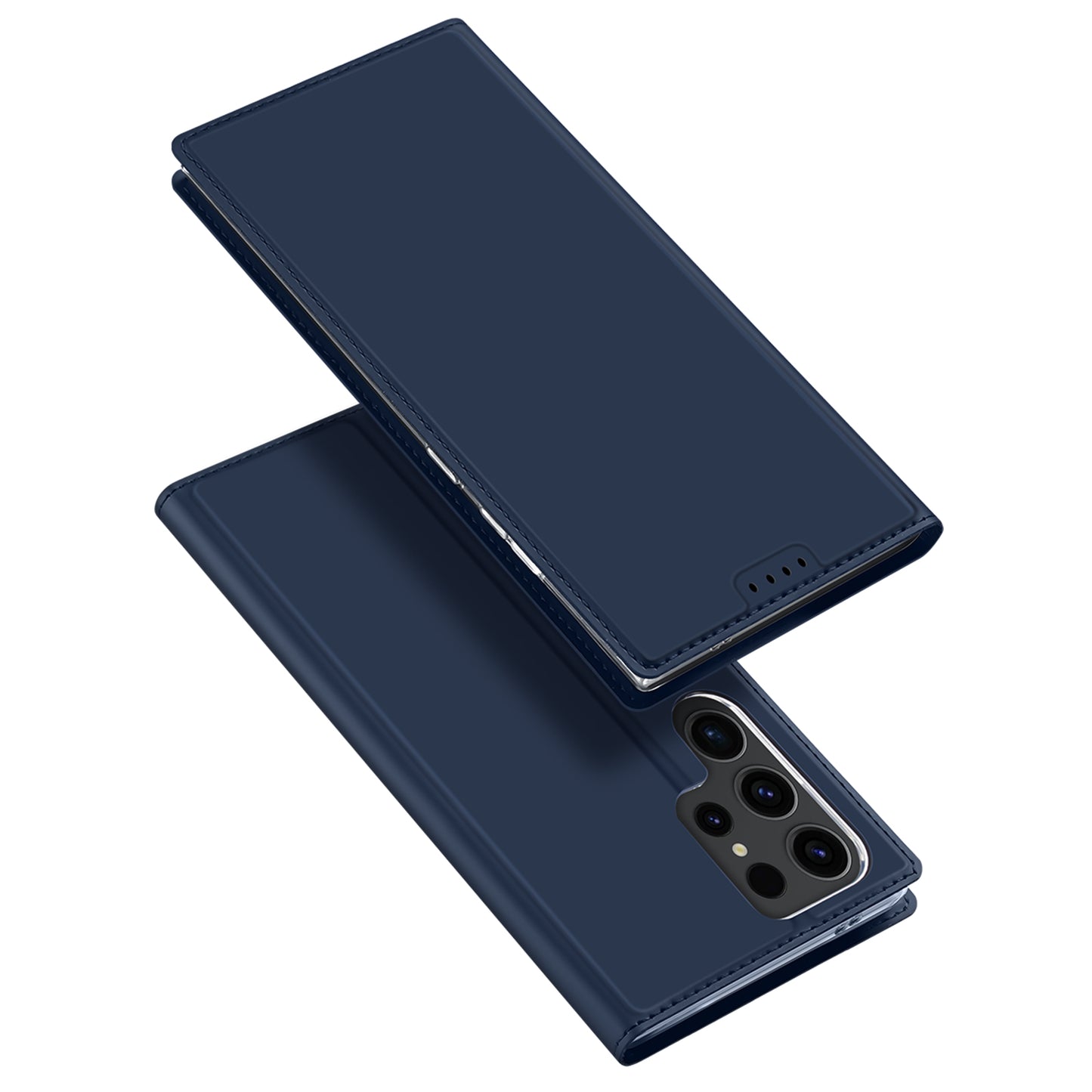 DUX DUCIS Skin Pro Series For Samsung Galaxy S24 Ultra Case PU Leather Phone Cover with Card Slot - Blue
