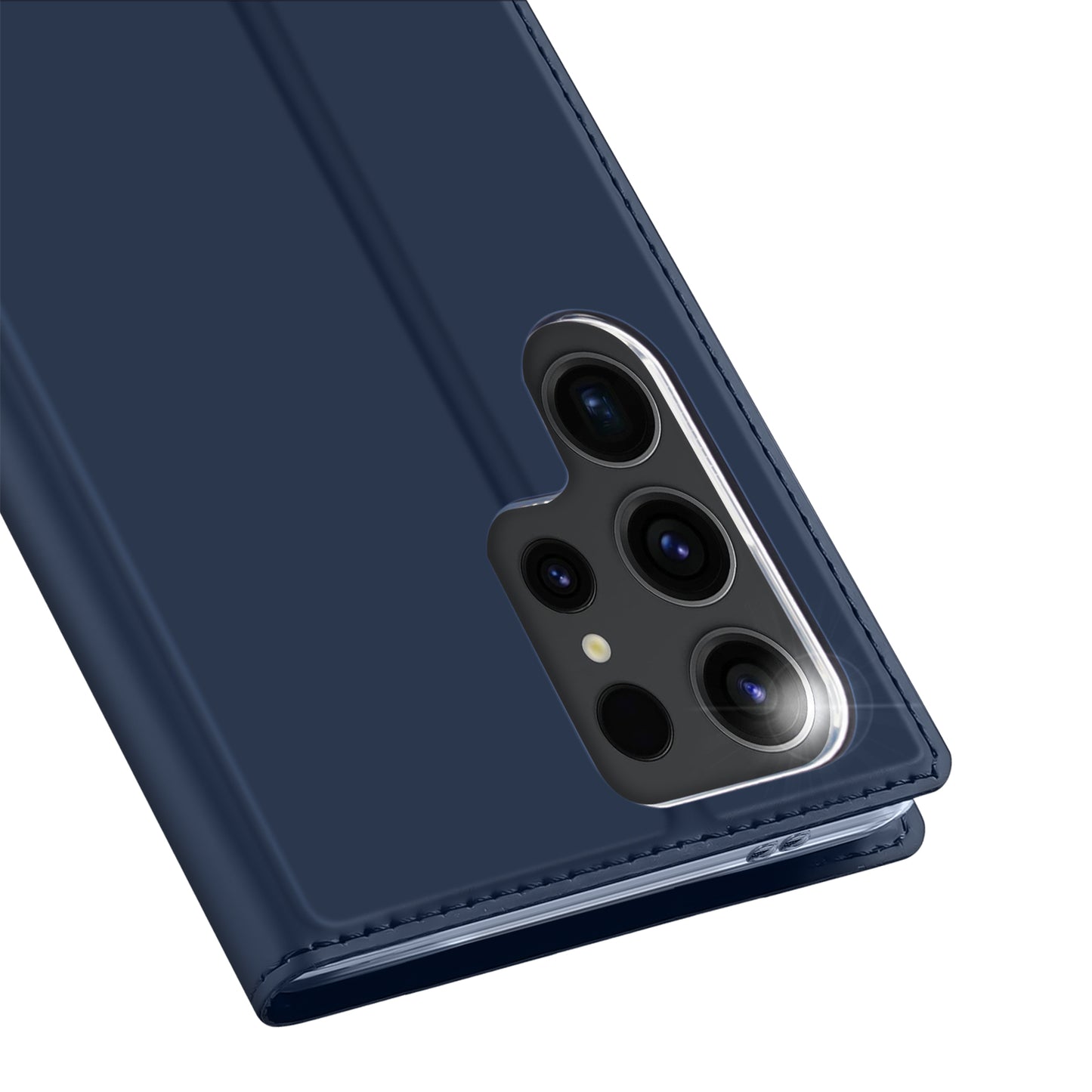 DUX DUCIS Skin Pro Series For Samsung Galaxy S24 Ultra Case PU Leather Phone Cover with Card Slot - Blue
