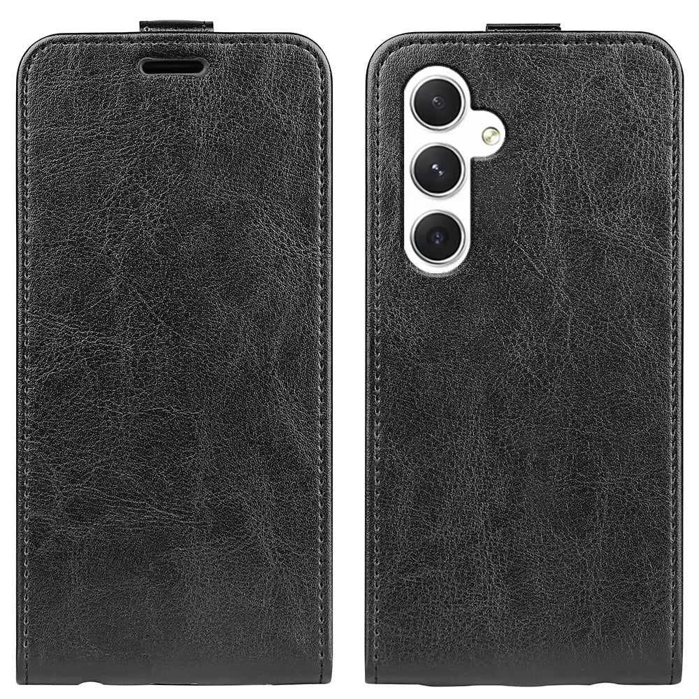 For Samsung Galaxy S24 Case Vertical Flip Leather Card Slot Phone Cover - Black