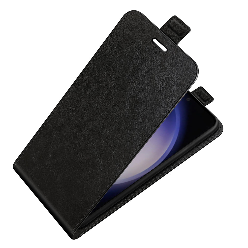 For Samsung Galaxy S24 Case Vertical Flip Leather Card Slot Phone Cover - Black