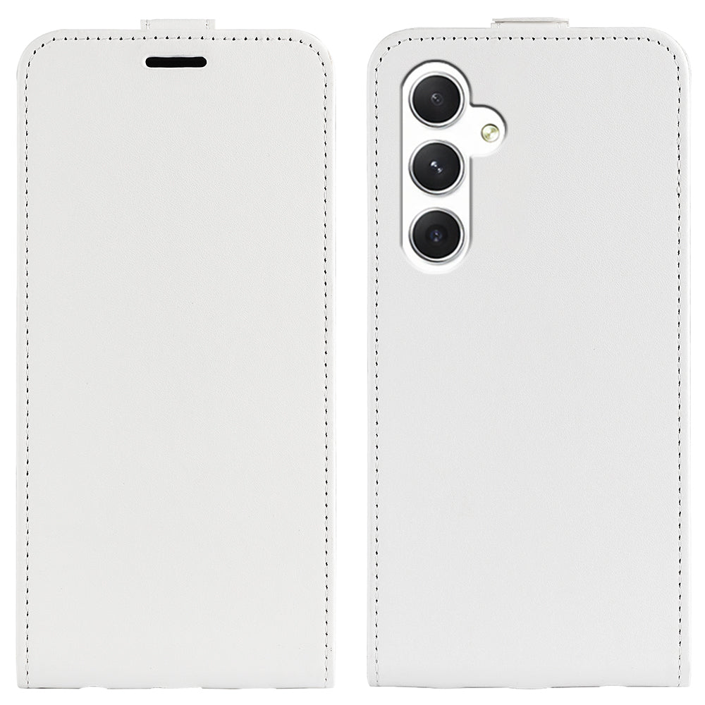 For Samsung Galaxy S24 Case Vertical Flip Leather Card Slot Phone Cover - White