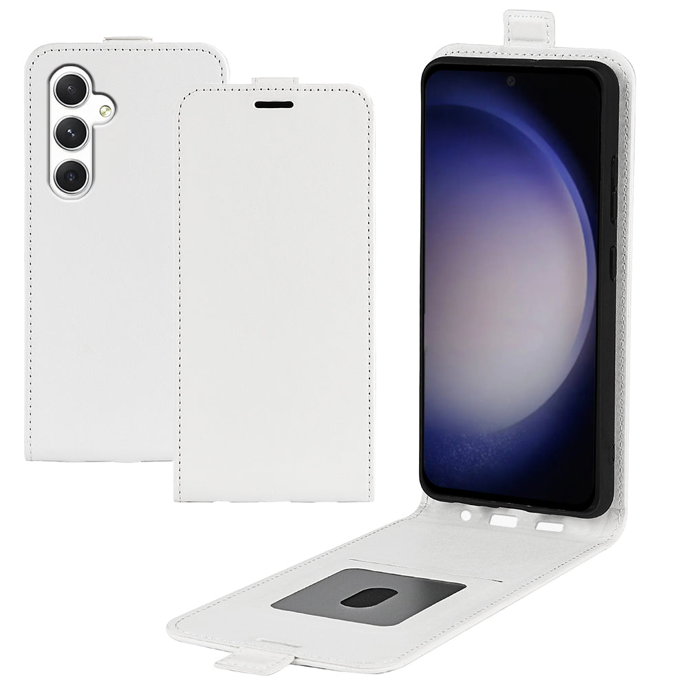 For Samsung Galaxy S24 Case Vertical Flip Leather Card Slot Phone Cover - White