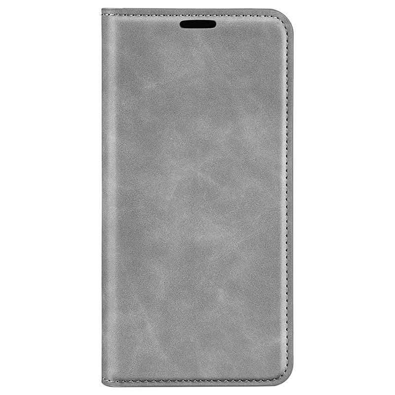 For Samsung Galaxy S24+ Case Skin-touch Leather Wallet Phone Cover - Grey