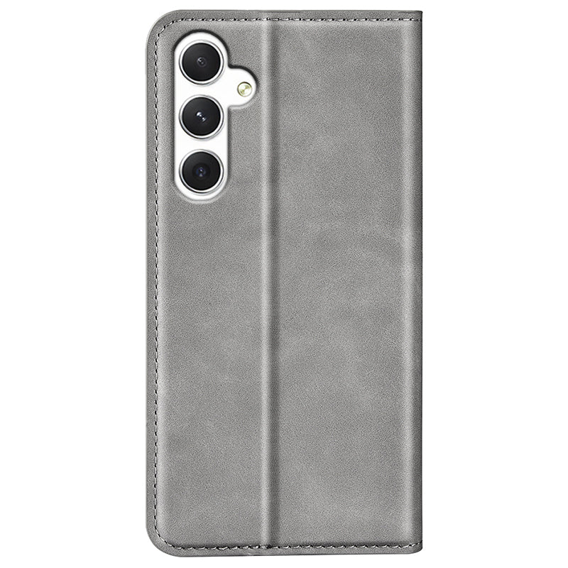 For Samsung Galaxy S24+ Case Skin-touch Leather Wallet Phone Cover - Grey