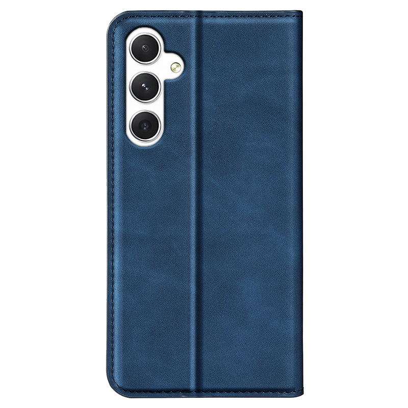For Samsung Galaxy S24+ Case Skin-touch Leather Wallet Phone Cover - Blue