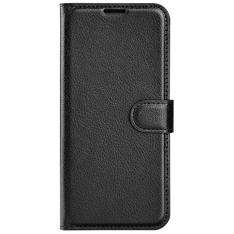 For Samsung Galaxy S24+ Case Wallet Stand Litchi Texture Phone Cover - Black