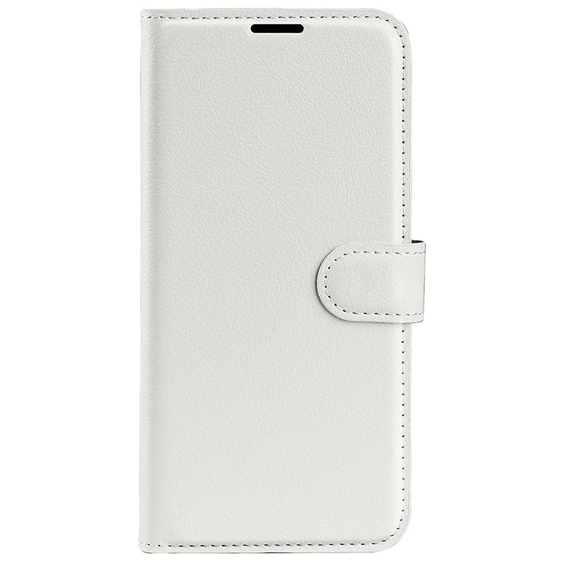 For Samsung Galaxy S24+ Case Wallet Stand Litchi Texture Phone Cover - White