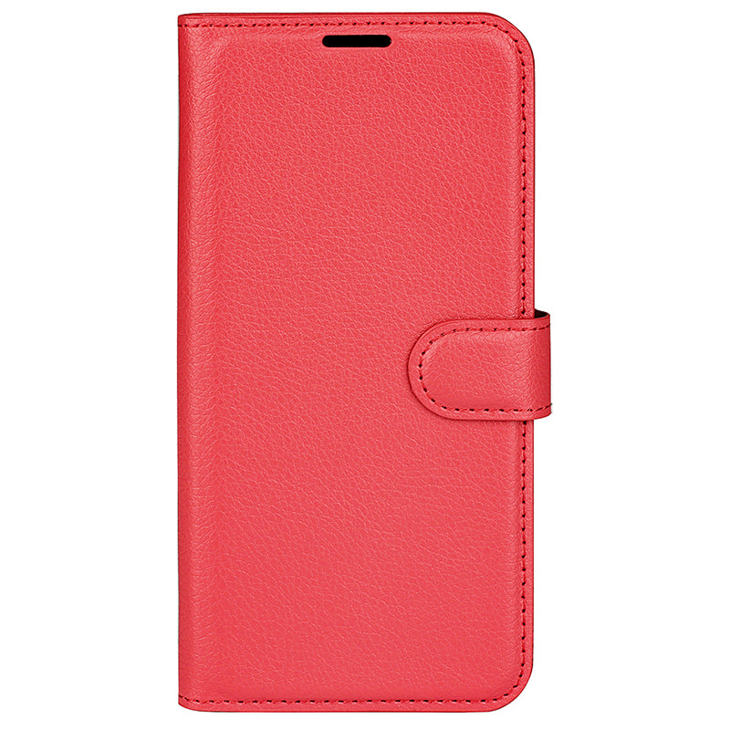 For Samsung Galaxy S24+ Case Wallet Stand Litchi Texture Phone Cover - Red