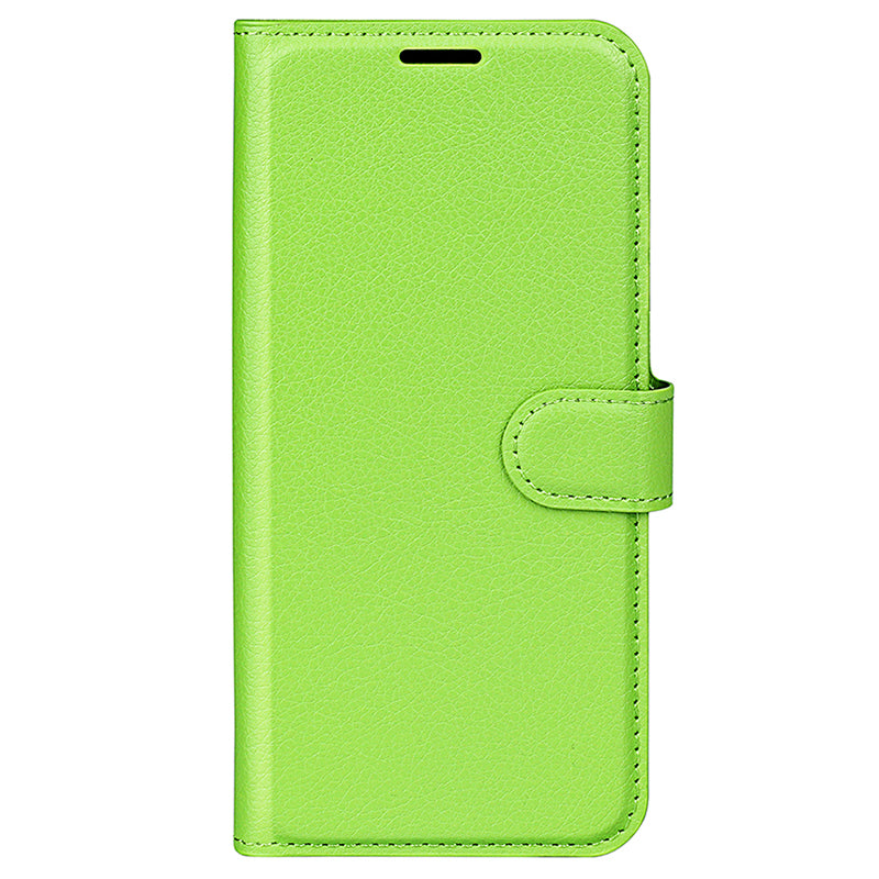 For Samsung Galaxy S24+ Case Wallet Stand Litchi Texture Phone Cover - Green