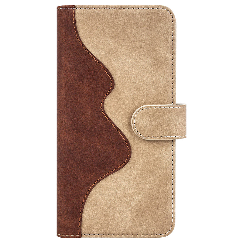 For Samsung Galaxy S24 Case Wallet Color Splicing PU Leather Folio Phone Cover - Yellow