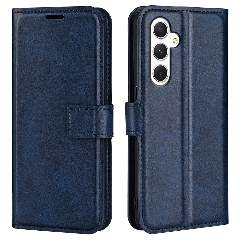 For Samsung Galaxy S24+ Case PU Leather Flip Stand Wallet Phone Cover - Blue