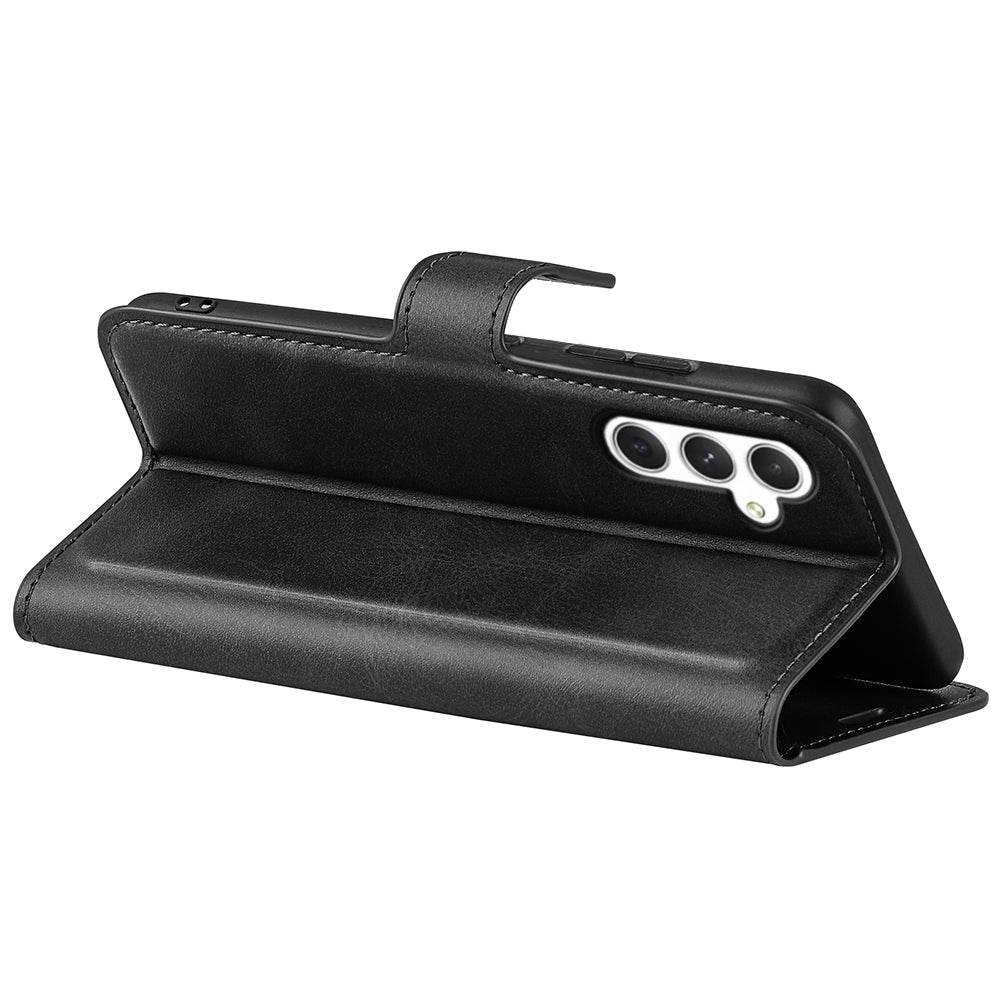 For Samsung Galaxy S24+ Case PU Leather Flip Stand Wallet Phone Cover - Black
