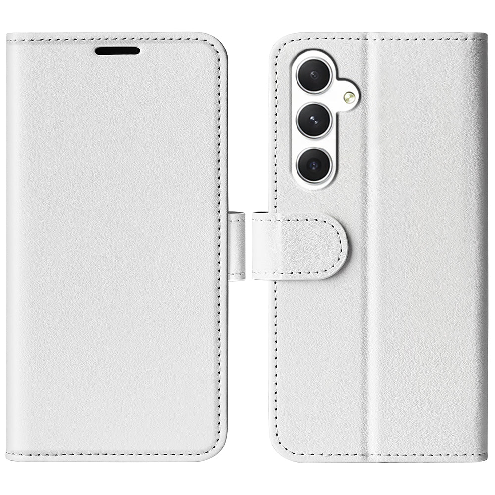 For Samsung Galaxy S24+ Case Crazy Horse Texture Magnetic Flip Phone Cover - White