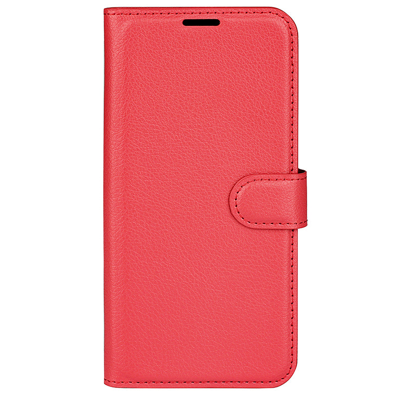 For Samsung Galaxy S24 Case Magnetic Closure Litchi Texture Leather Phone Cover - Red