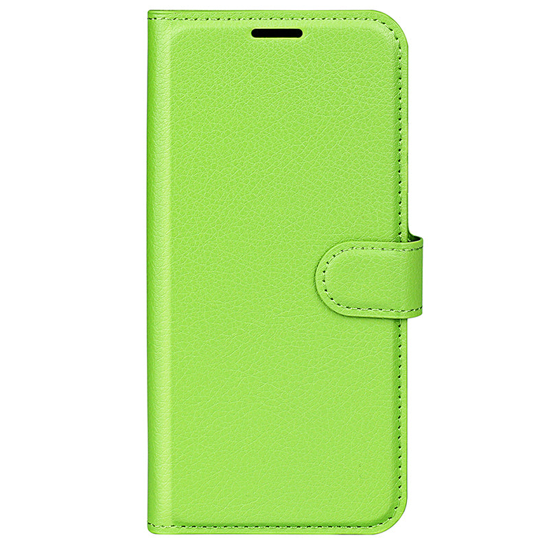 For Samsung Galaxy S24 Case Magnetic Closure Litchi Texture Leather Phone Cover - Green