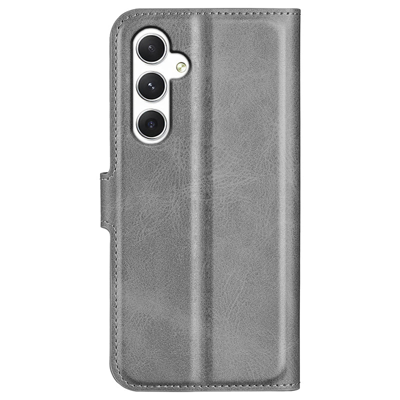 For Samsung Galaxy S24 Case PU Leather Calf Texture Full Protective Phone Cover - Grey