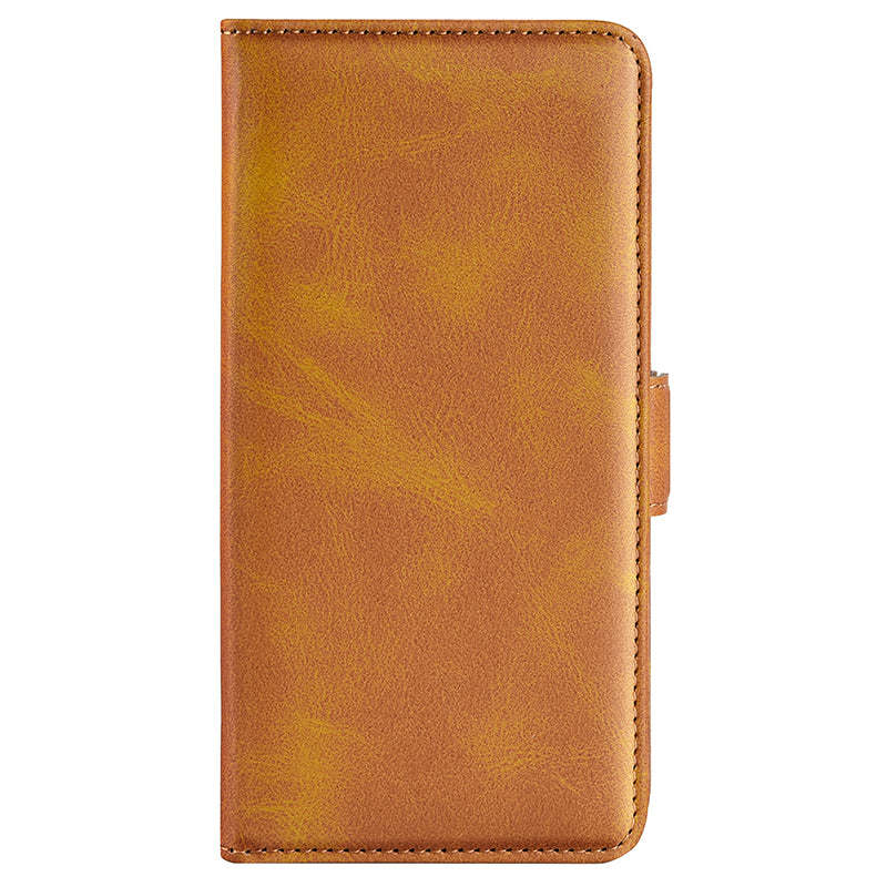 For Samsung Galaxy S24+ Case Dual Magnetic Clasp Folio PU Leather Phone Cover - Yellow
