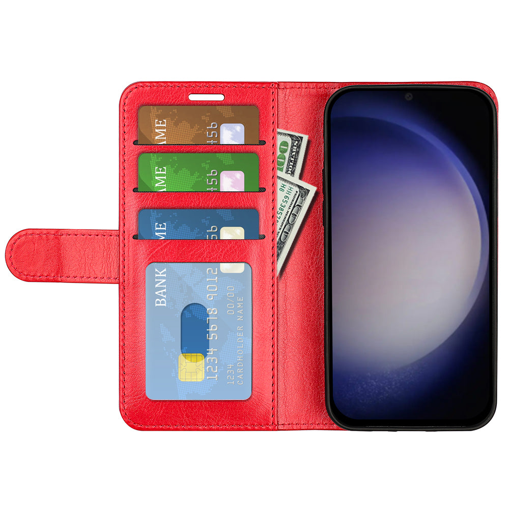 For Samsung Galaxy S24 Case Flip PU Leather Wallet Phone Cover - Red