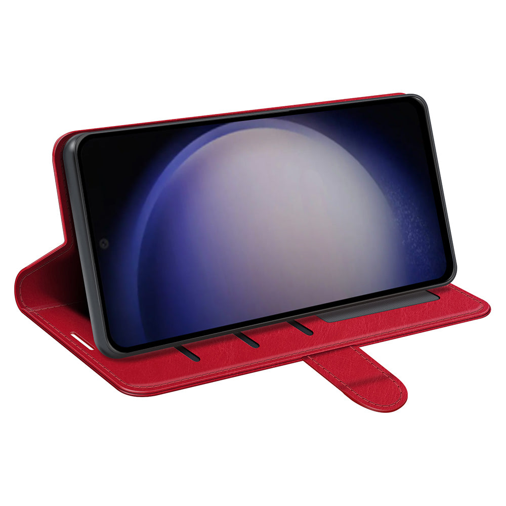For Samsung Galaxy S24 Case Flip PU Leather Wallet Phone Cover - Red