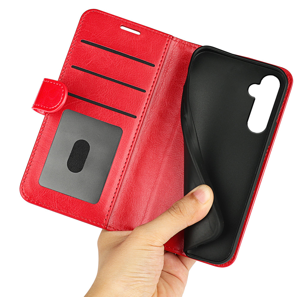 For Samsung Galaxy S24 Case Flip PU Leather Wallet Phone Cover - Red