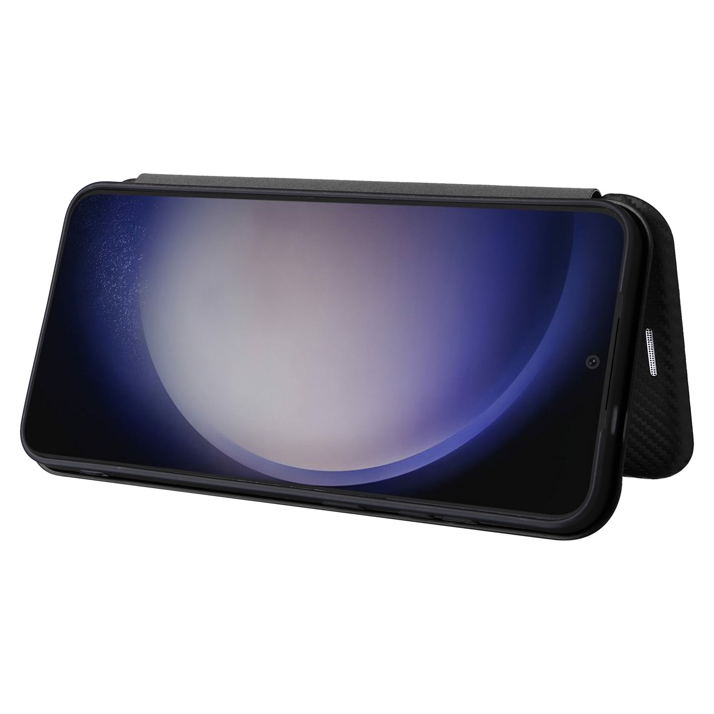 For Samsung Galaxy S24 Case Anti-scratch Phone Leather Cover with Card Holder - Black