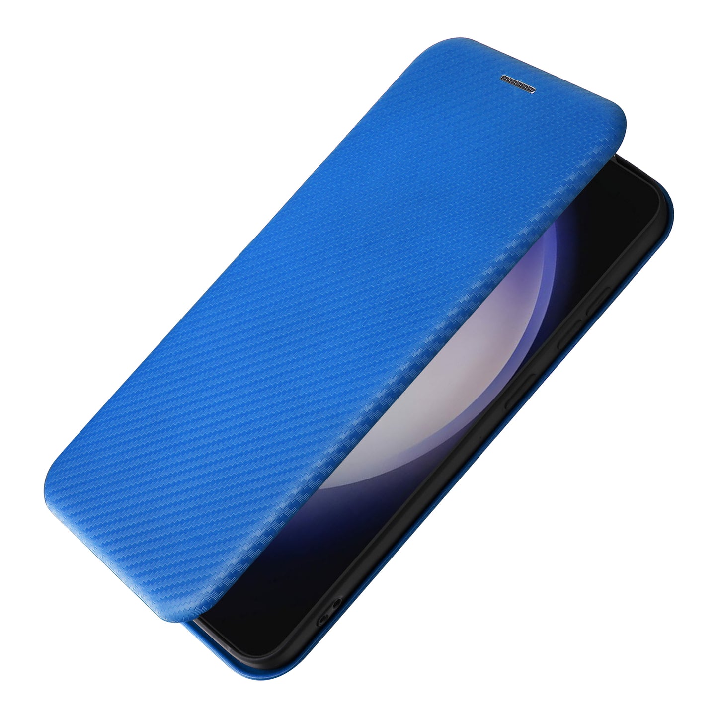 For Samsung Galaxy S24 Case Anti-scratch Phone Leather Cover with Card Holder - Blue