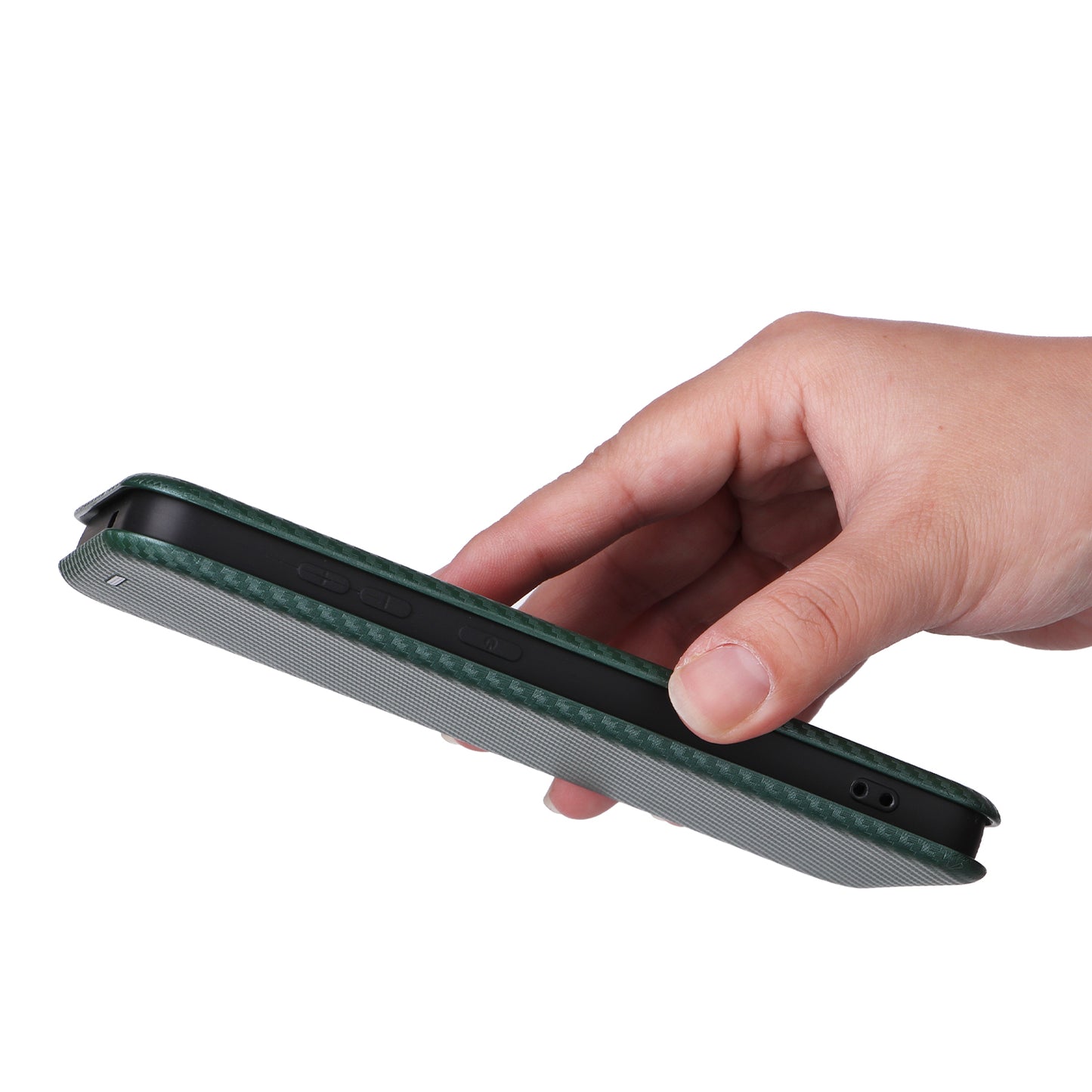For Samsung Galaxy S24+ Case Card Holder Shockproof Leather Phone Protector - Green