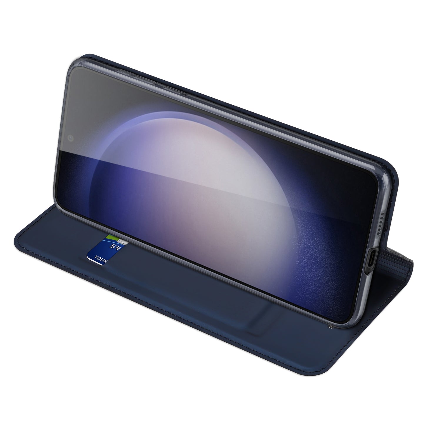 DUX DUCIS Skin Pro Series For Samsung Galaxy S24 Case Card Holders PU Leather Phone Cover - Blue