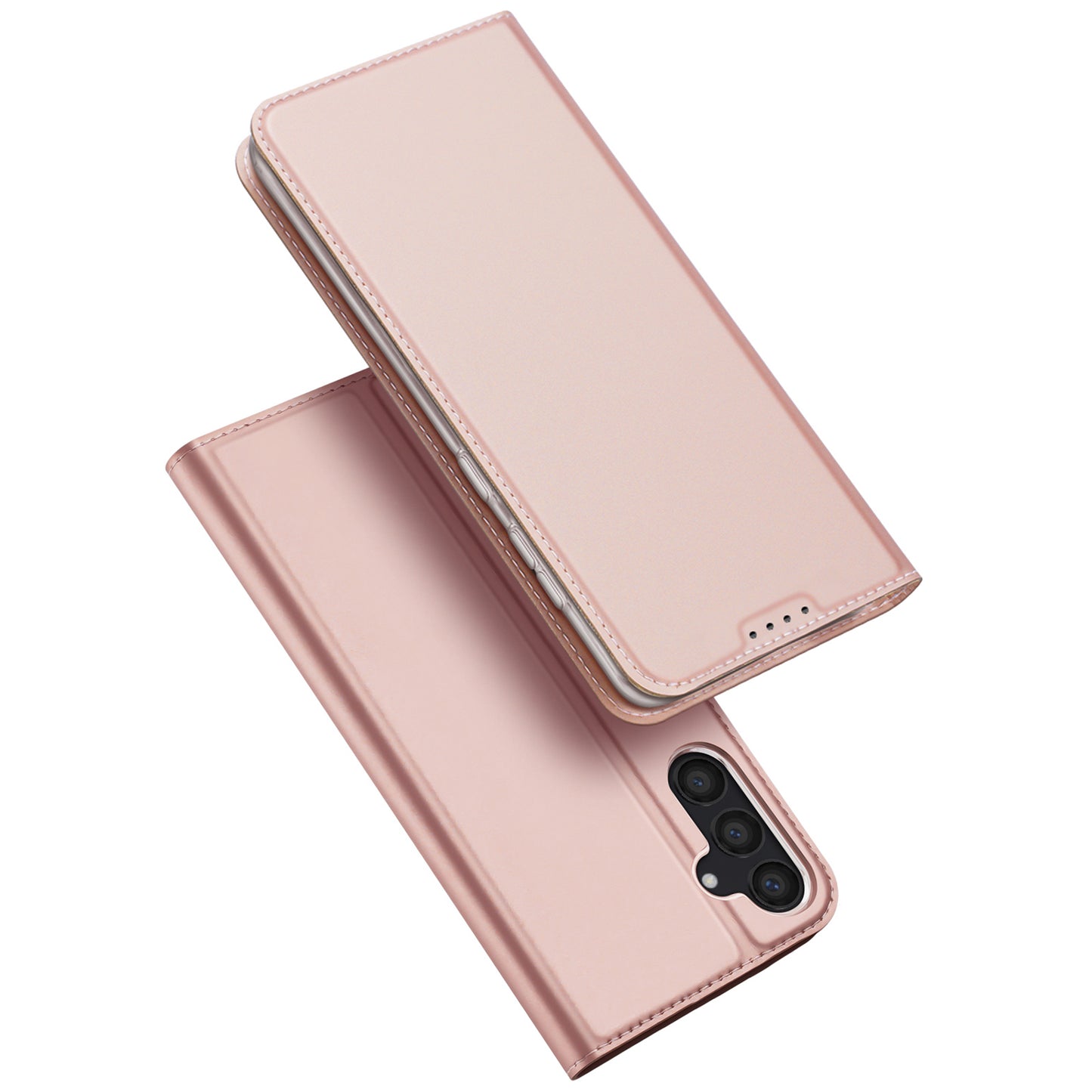 DUX DUCIS Skin Pro Series For Samsung Galaxy S24 Case Card Holders PU Leather Phone Cover - Pink