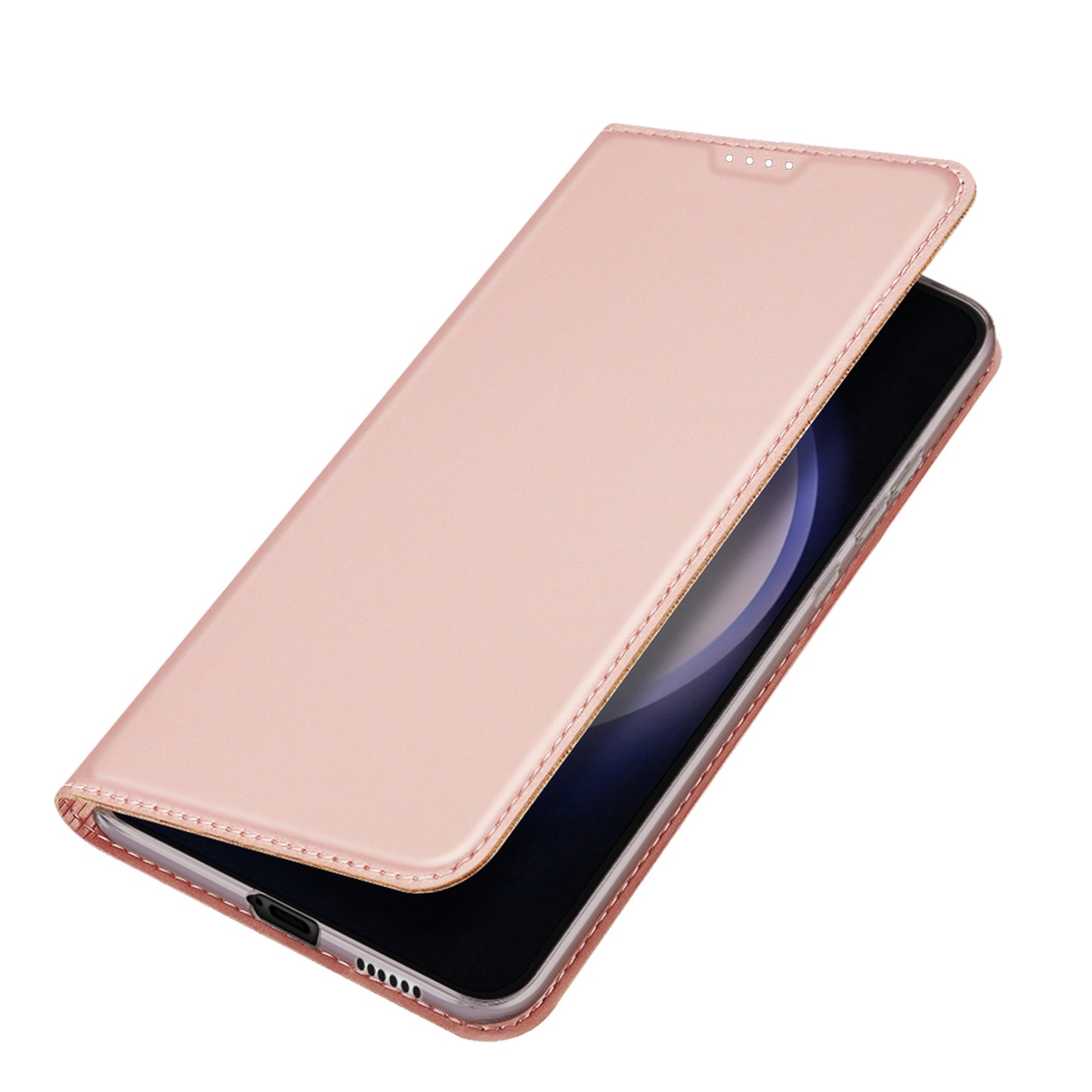DUX DUCIS Skin Pro Series For Samsung Galaxy S24 Case Card Holders PU Leather Phone Cover - Pink