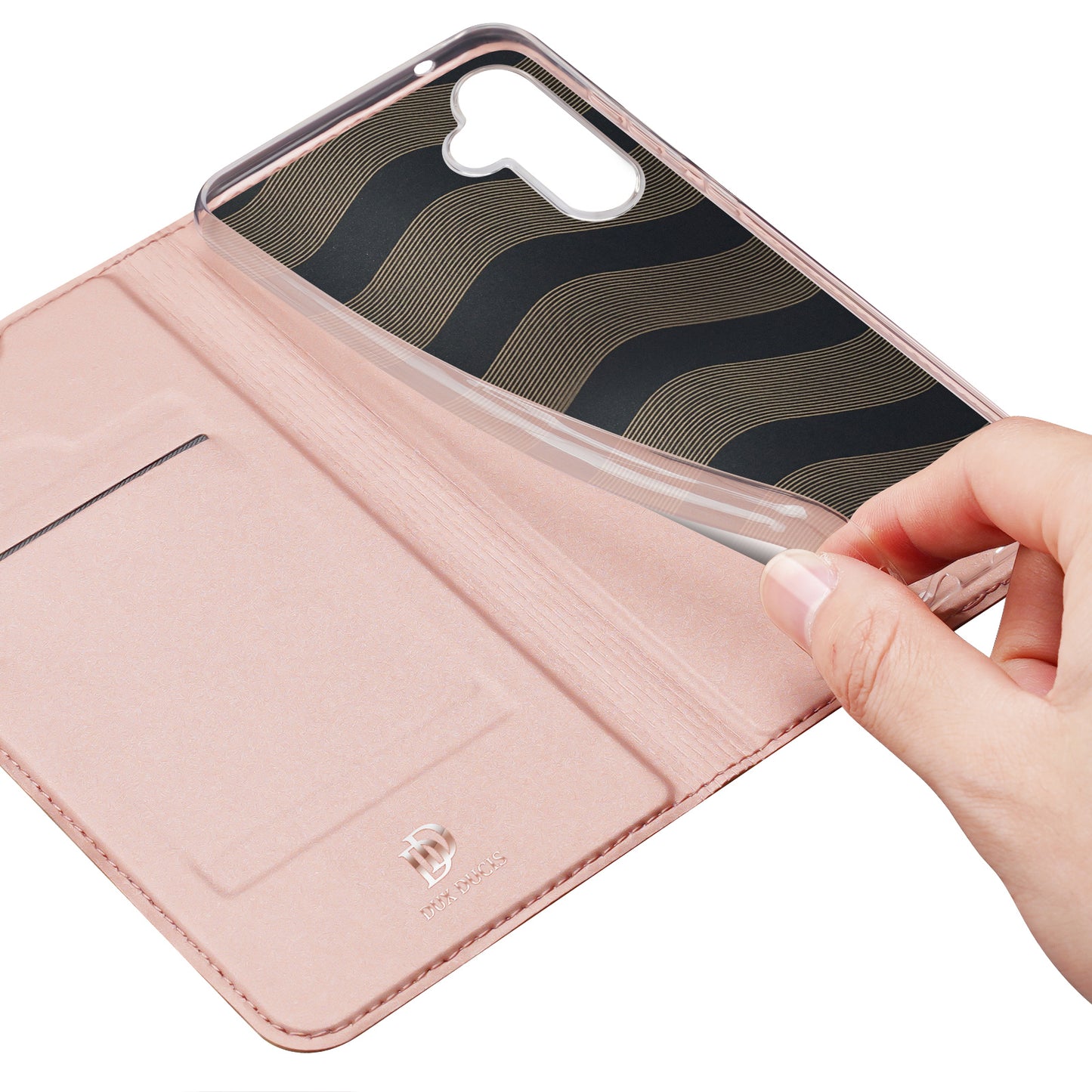 DUX DUCIS Skin Pro Series For Samsung Galaxy S24 Case Card Holders PU Leather Phone Cover - Pink