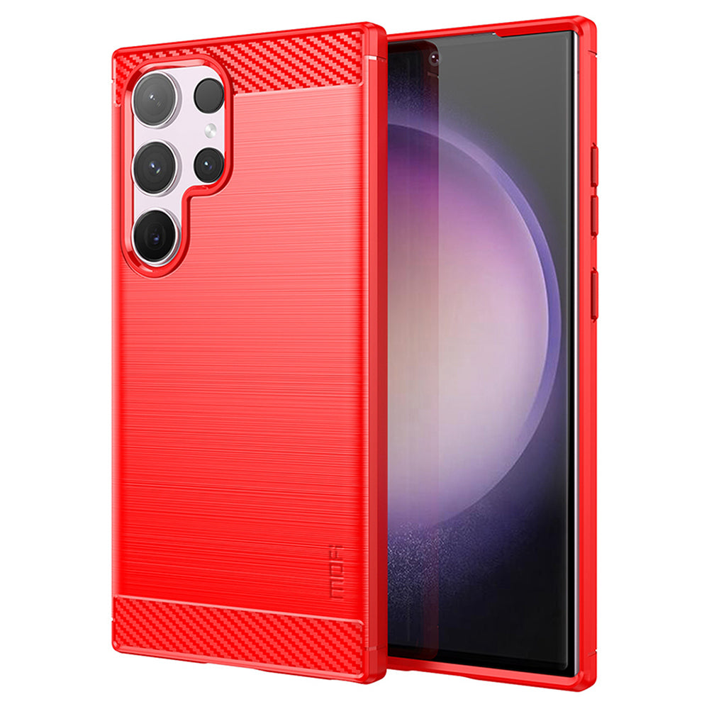 MOFI JK TPU Series-1 For Samsung Galaxy S24 Ultra TPU Case Brushed Phone Cover - Red