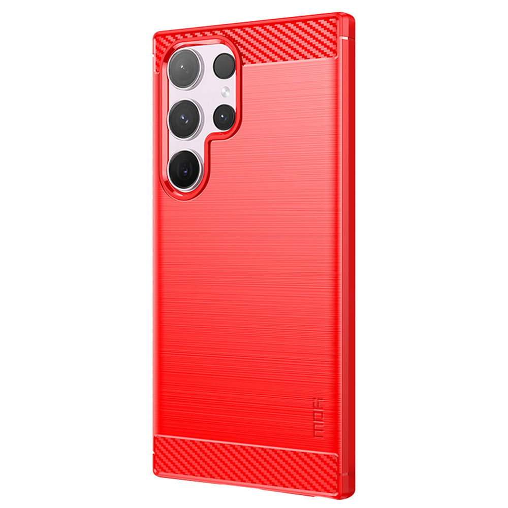 MOFI JK TPU Series-1 For Samsung Galaxy S24 Ultra TPU Case Brushed Phone Cover - Red