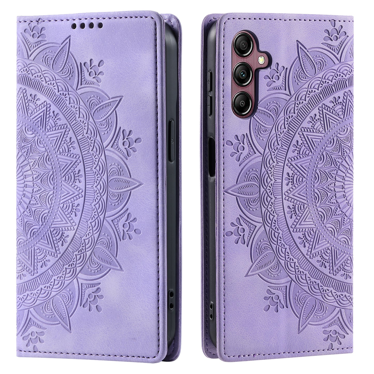 For Samsung Galaxy S24 Case Magnetic Auto Closing Anti-scratch Wallet Phone Cover - Purple