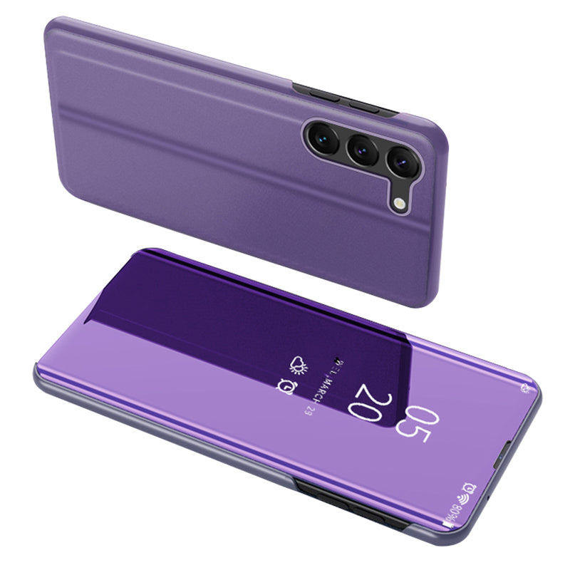 For Samsung Galaxy S24+ Case View Window Leather Stand Phone Cover - Purple / Blue
