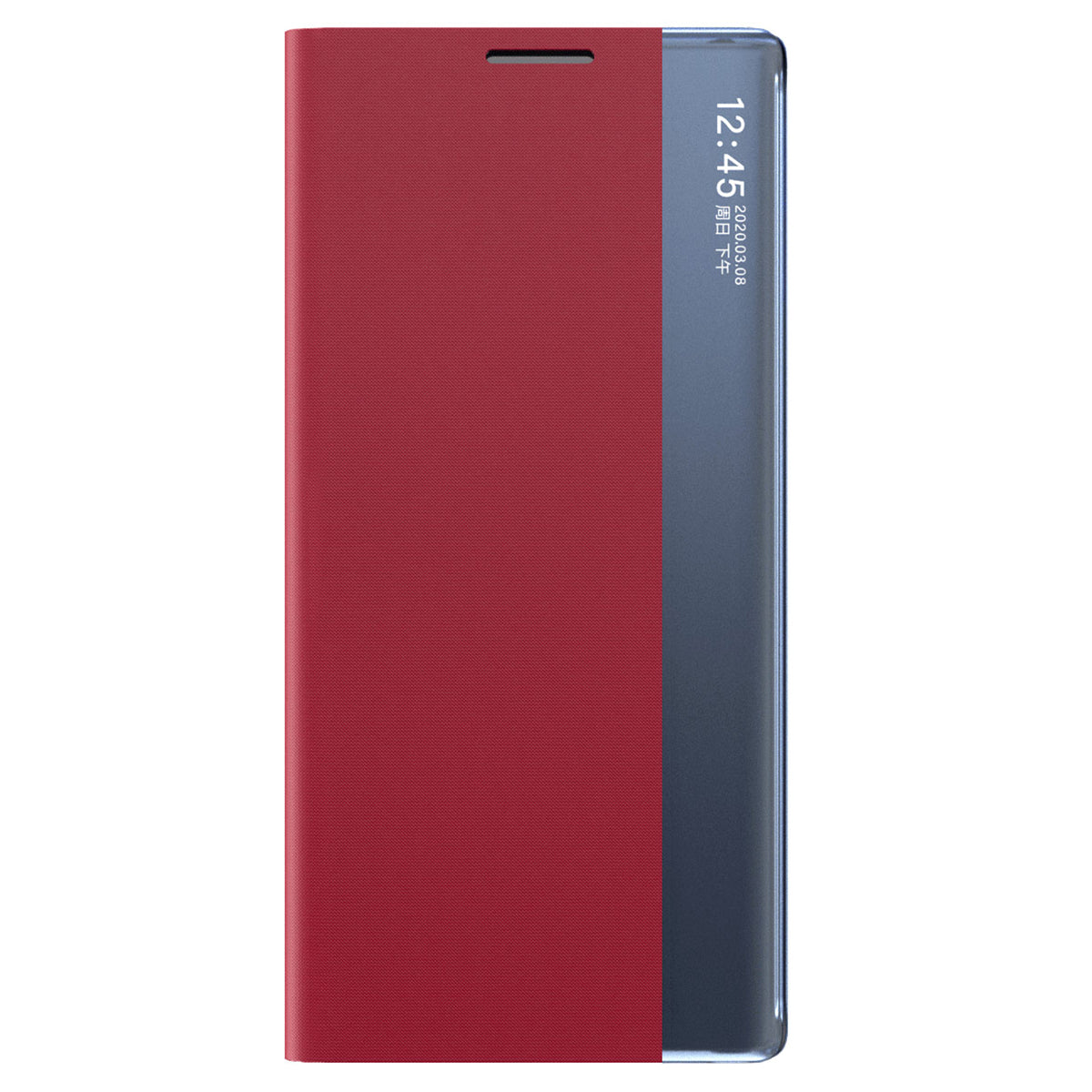 For Samsung Galaxy S24+ Case View Window Anti-scratch PU Leather Flip Stand Phone Cover - Red